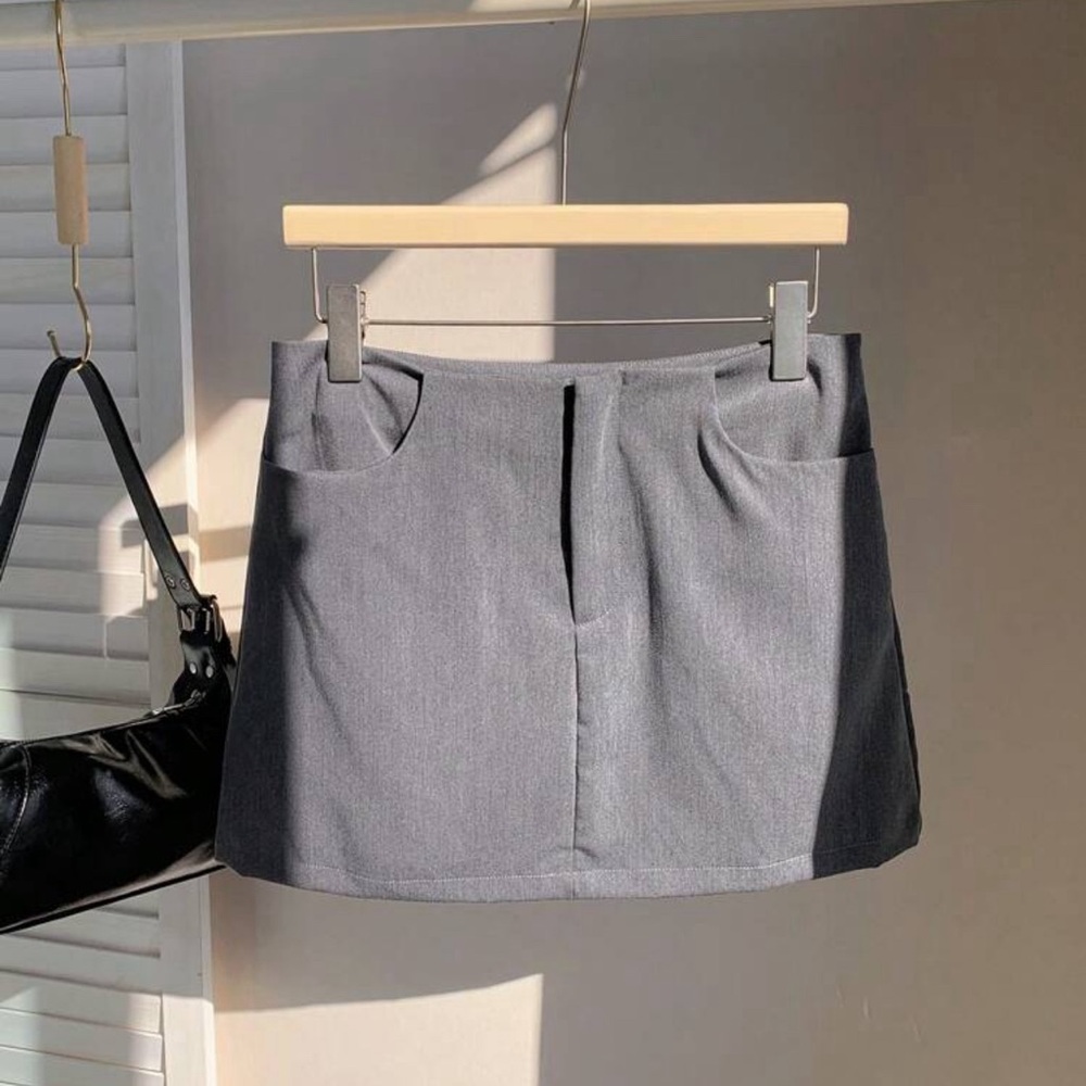 Dark Gray Mini Bodycon Business Attire Casual Going Out Skirt - Picture 5 of 7